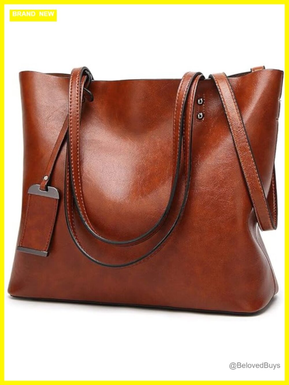 Greased Leather Satchel Handbag Tote Shoulder Bag Messenger Purse